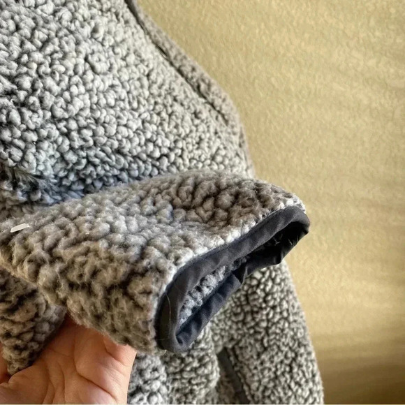 Thread & Supply Teddy Fleece 1/4 Zip Pullover Sweater Borg Gray: Size Medium - Picture 4 of 11